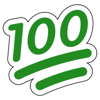 100 One-Hundred Emoji Sticker (Green)